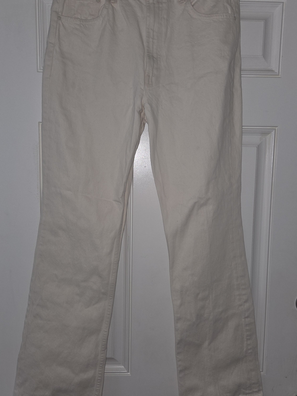 MOTHER Cream Scooter Skimp Jeans, Size 30